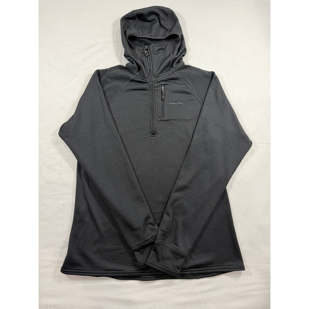 Patagonia R1 Pullover Hoody Womens XL Charcoal Grey Polartec Grid Fleece 40110